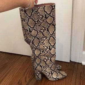 Zara Knee High Snakeskin boots